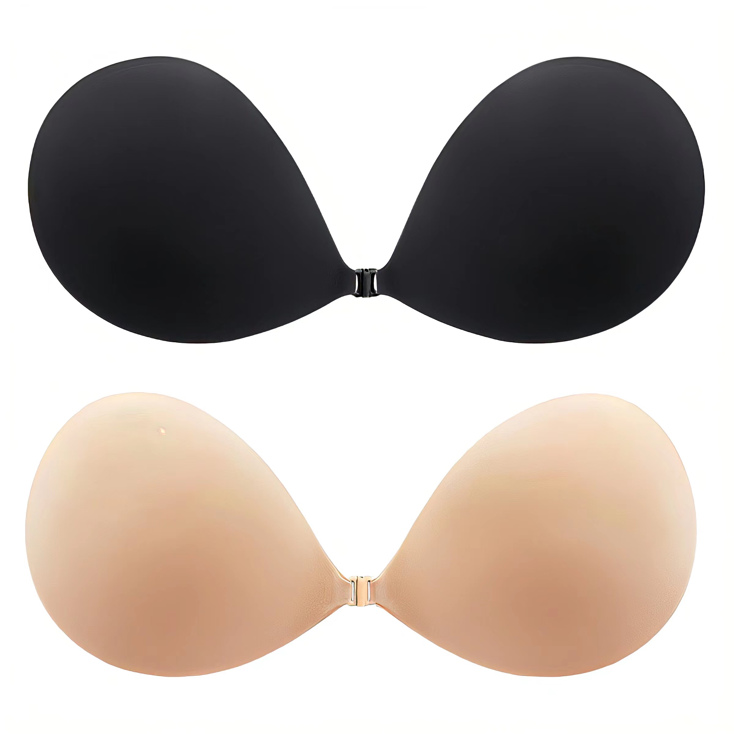 No Show push up strapless adhesive bra D cup