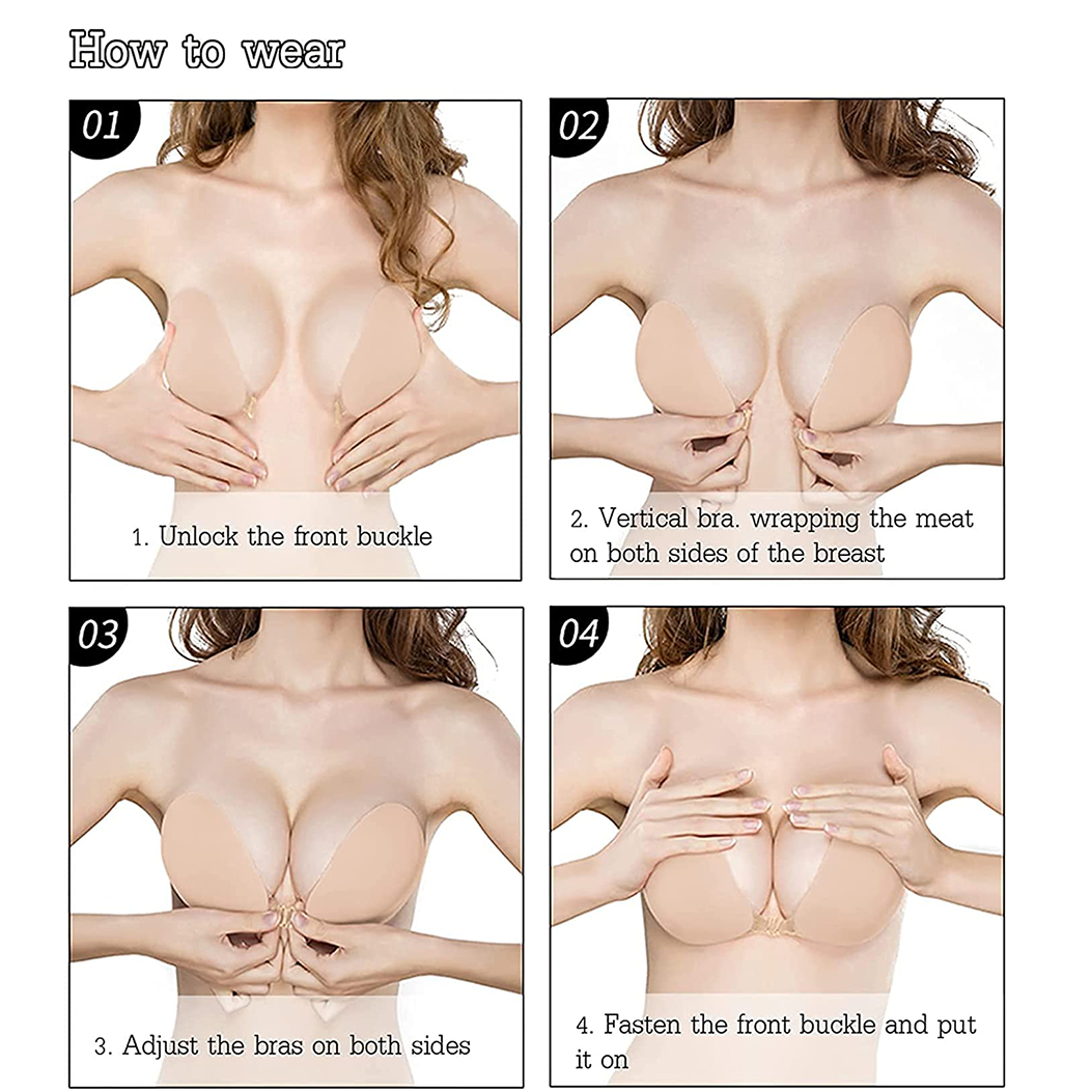 Adhesive Strapless Backless Bra Push Up Invisible Sticky Silicone