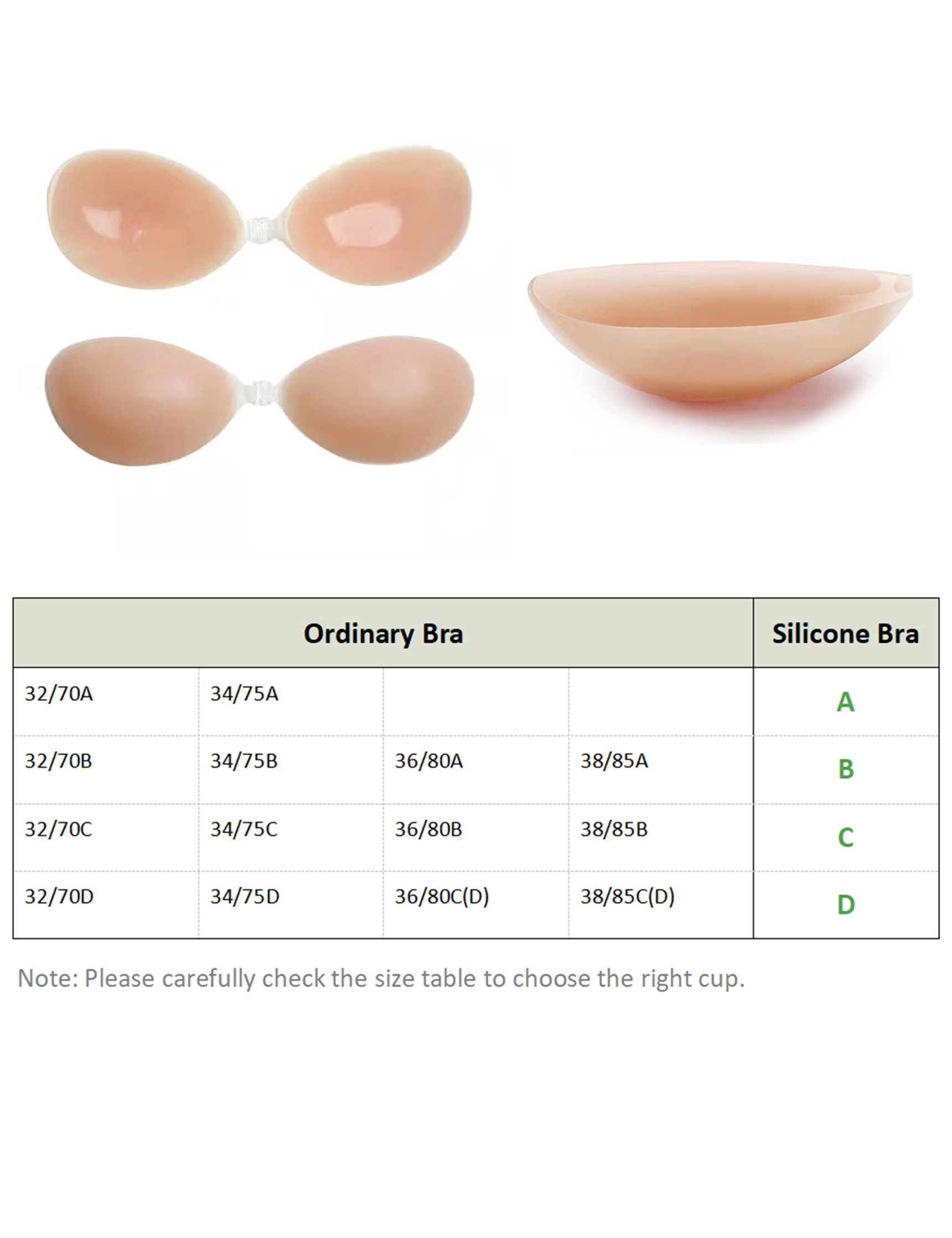 DEPOVOR Strapless Adhesive Bra Push Up Sticky Bra Invisible Backless Stick  On Bras for Women