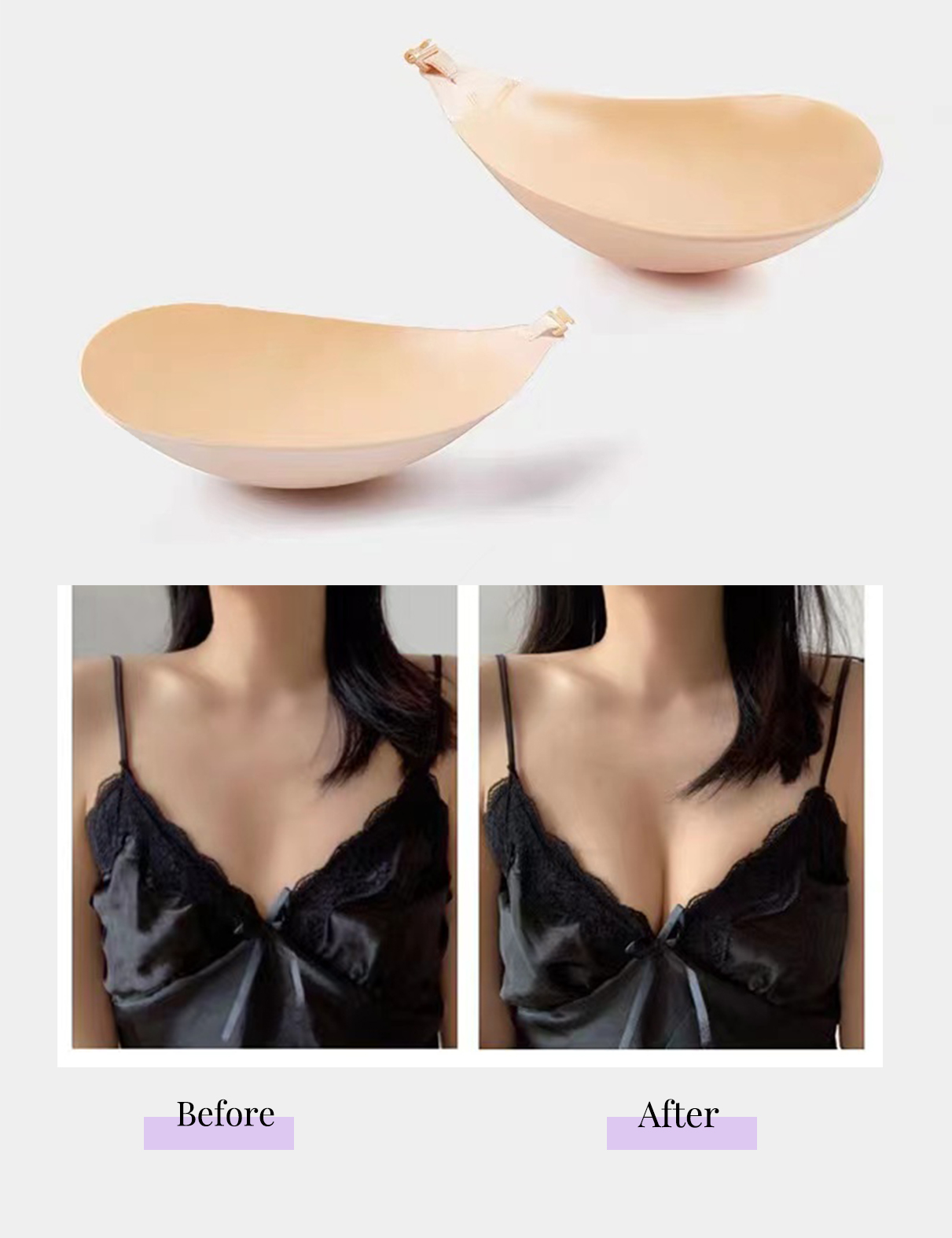 DEPOVOR Super Sticky Push Up Bras Strapless Backless Breast Lift Bras for  Women Wedding Dresses Reusable 