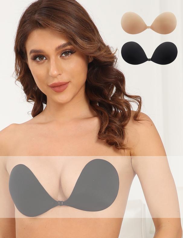 Strapless Front Buckle Lift Bra Seamless Backless Sticky Invisible Push Up  Bra 