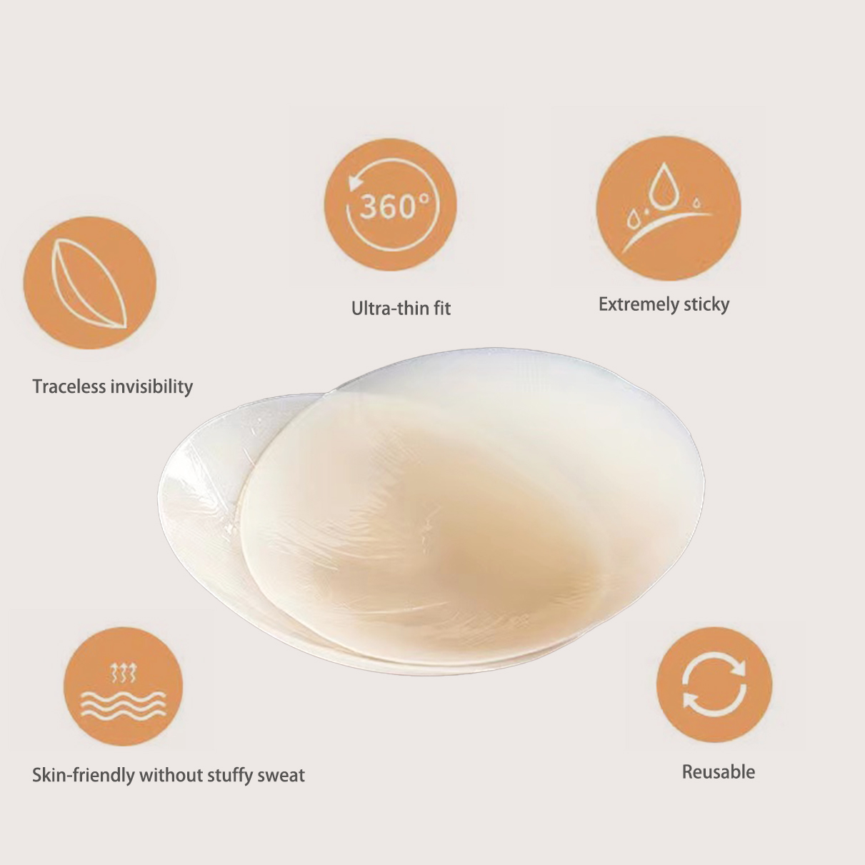DEPOVOR Strapless Adhesive Push Up Bras for Women Backless Invisible Sticky  Lift Up Bra Dark Nude